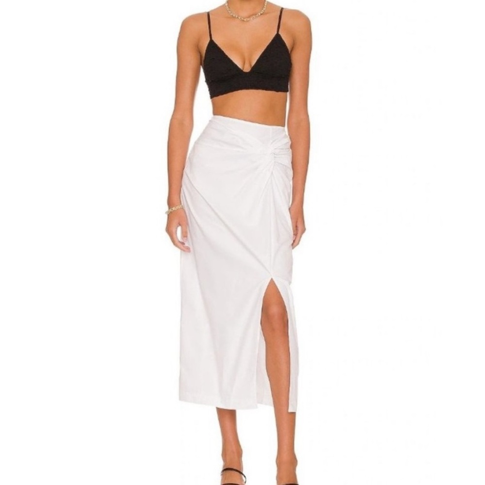 Anine Bing White Midi Skirt with Side Slit new with tags